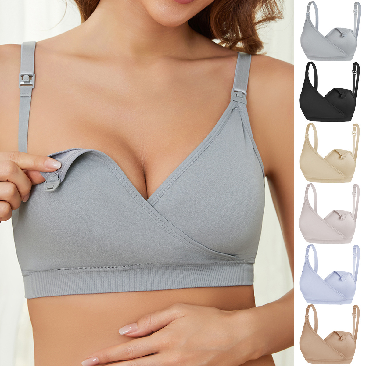 Nursing Bra Clip - Беспроводной бюстгальтер для кормления беременных, нейлоновый