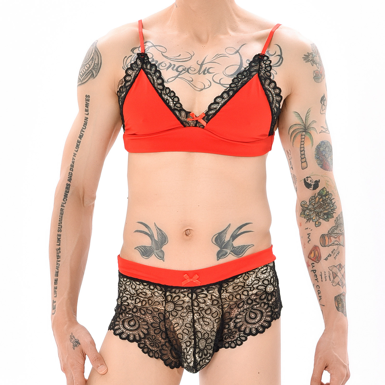Sheer Mesh Bra - Мужской сексуальный эротический комплект белья для